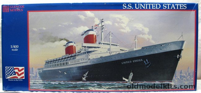 Glencoe 1/400 SS United States Ocean Liner - United States Lines (ex-ITC / Ideal), 09301 plastic model kit